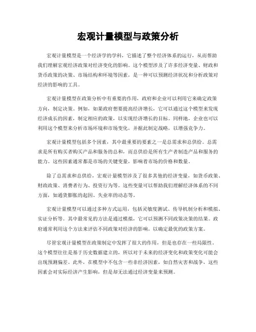 宏观计量模型与政策分析