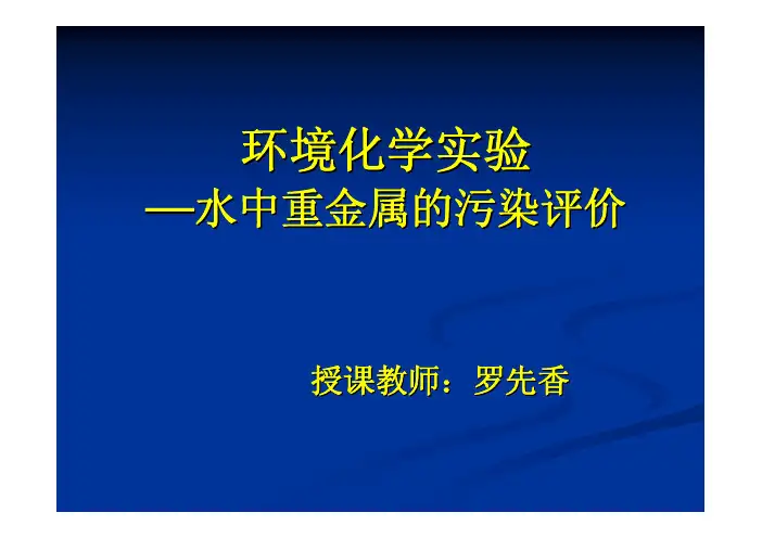 环境化学实验(2009-04-20)