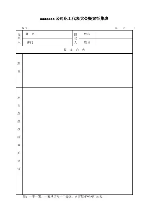 职工代表大会提案征集表-副本【精选资料】