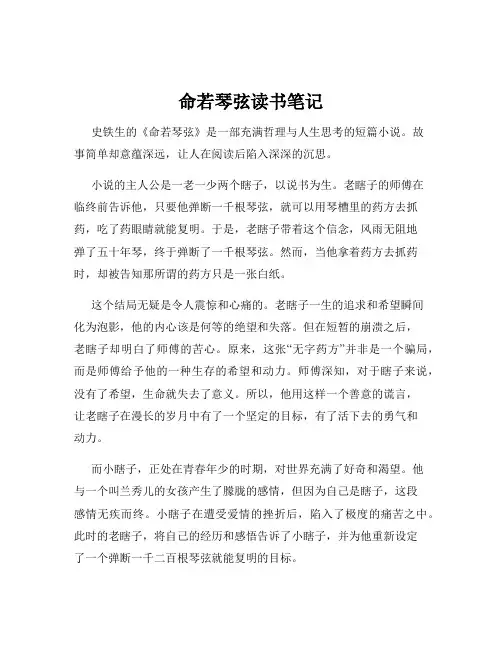 命若琴弦读书笔记