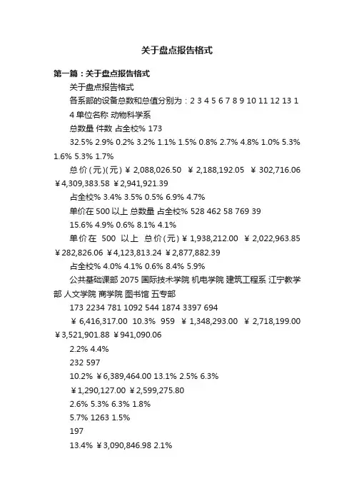 关于盘点报告格式
