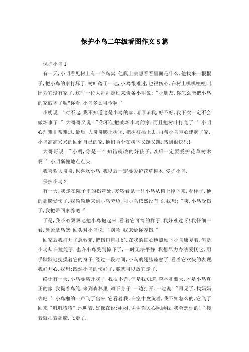 保护小鸟二年级看图作文5篇