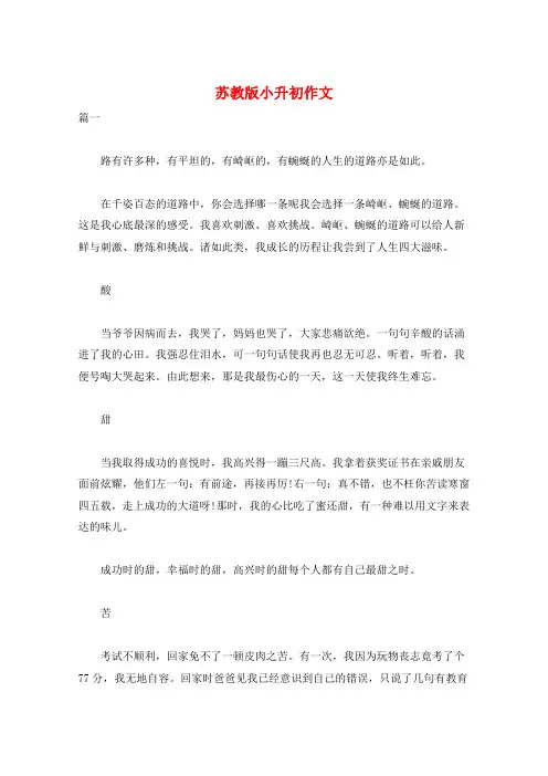 苏教版小升初作文