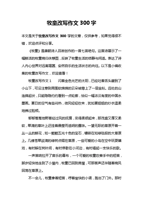 牧童改写作文300字