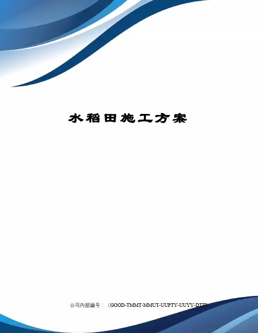 水稻田施工方案