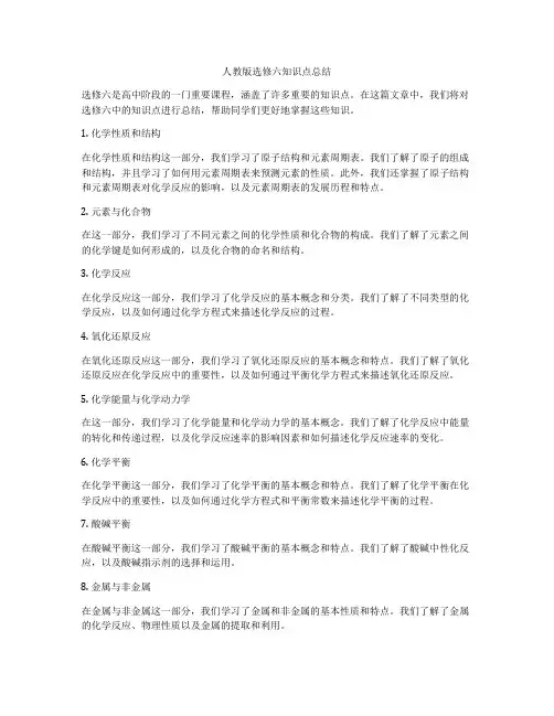 人教版选修六知识点总结