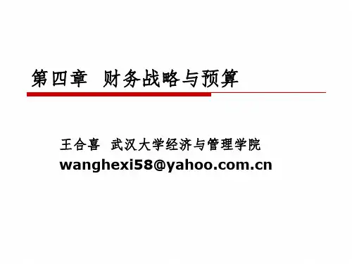 第四章财务战略与预算PPT课件