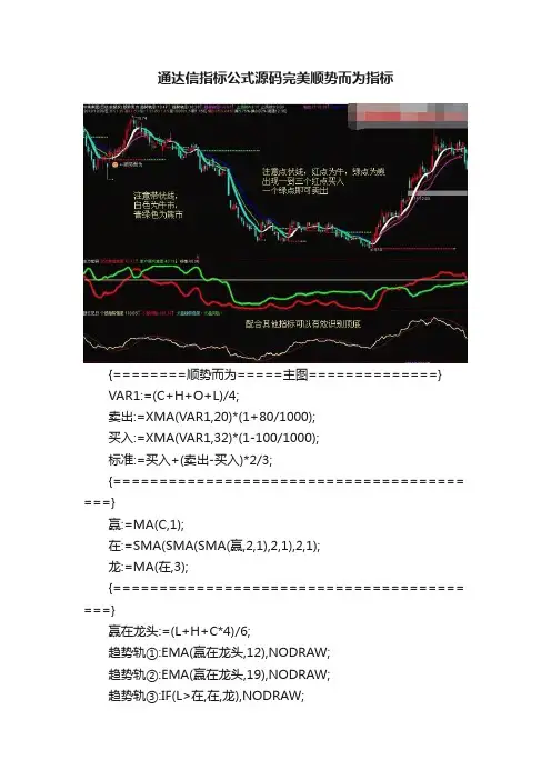 通达信指标公式源码完美顺势而为指标