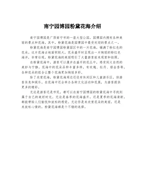 南宁园博园粉黛花海介绍