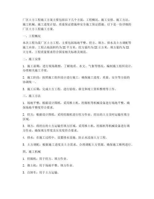 厂区土方工程施工方案