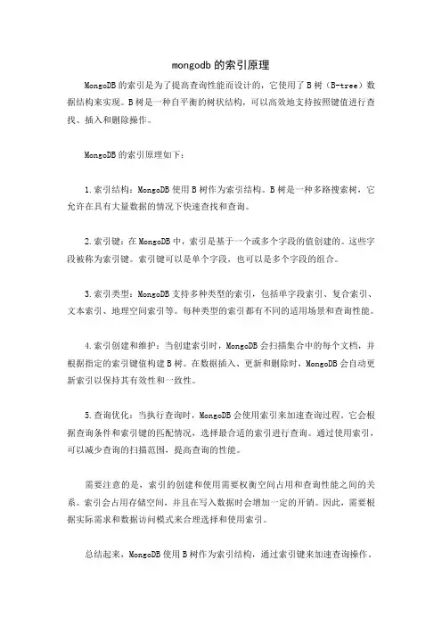 mongodb的索引原理