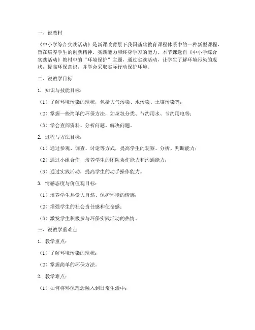 中小学综合实践活动说课