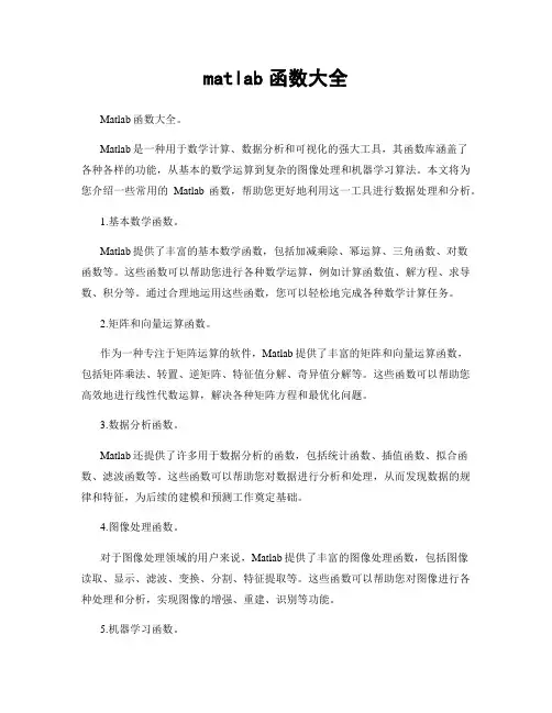 matlab函数大全