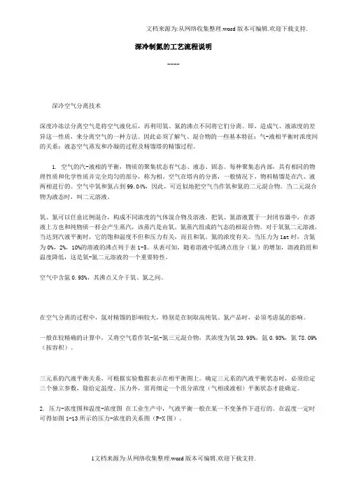 深冷制氮的工流程说明