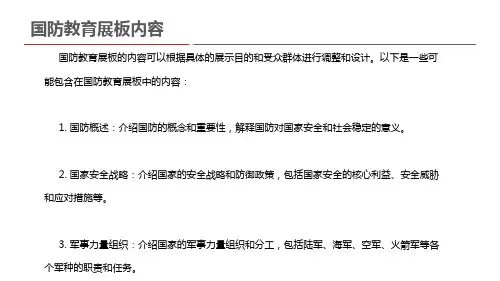 国防教育展板内容