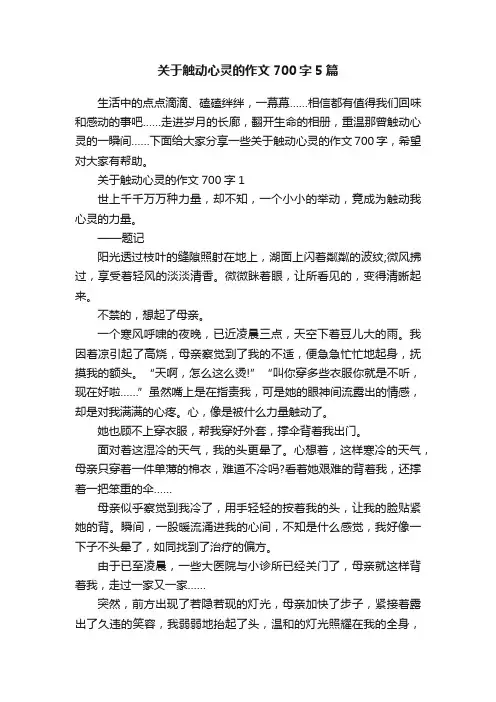 关于触动心灵的作文700字5篇