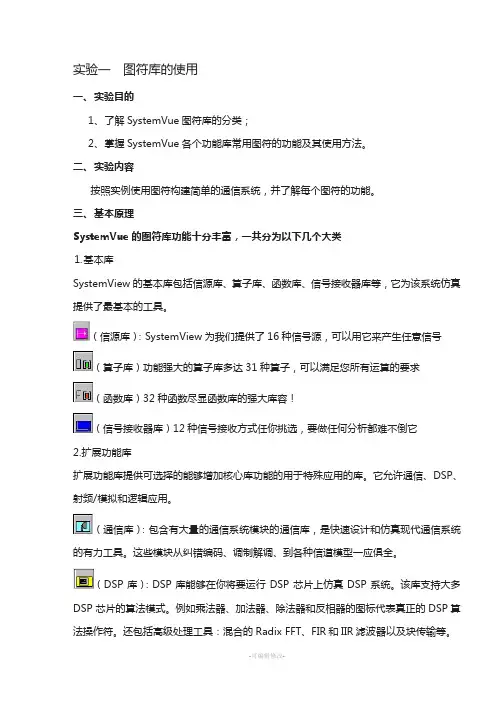 通信原理SystemView仿真实验指导书