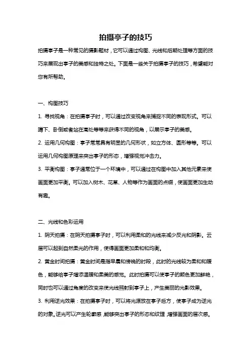拍摄亭子的技巧
