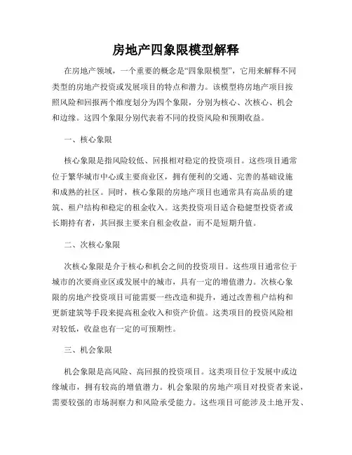 房地产四象限模型解释