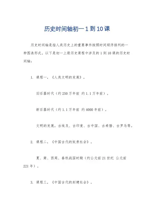 历史时间轴初一1到10课