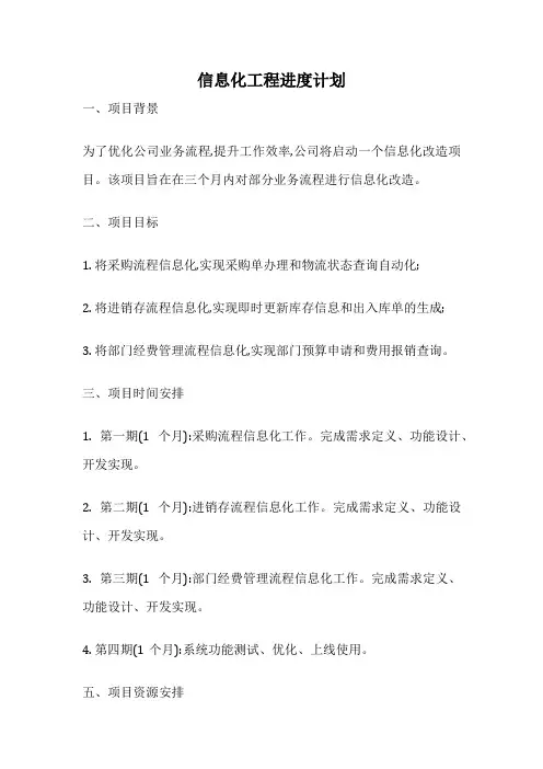 信息化工程进度计划