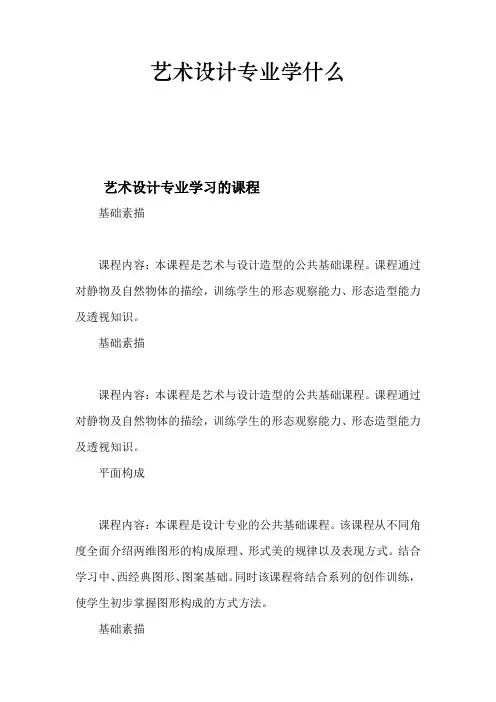 艺术设计专业学什么