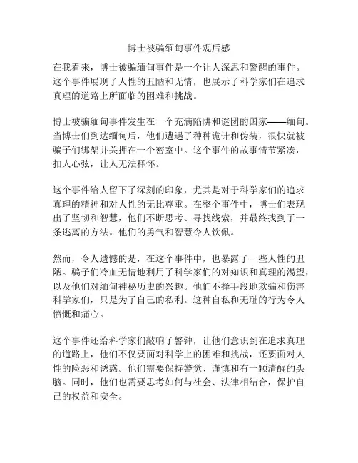 博士被骗缅甸事件观后感