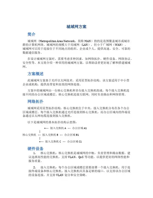 城域网方案