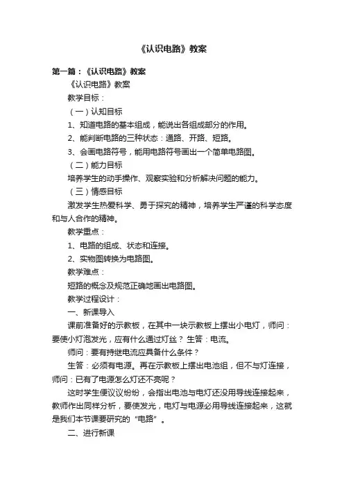 《认识电路》教案