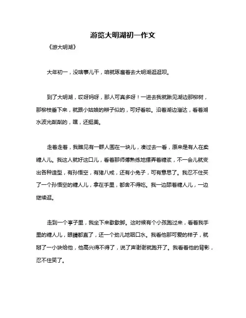 游览大明湖初一作文