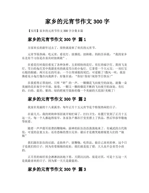 家乡的元宵节作文300字