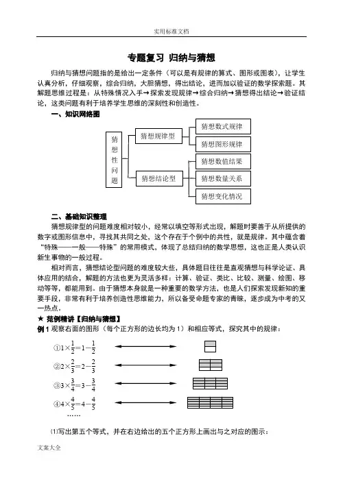 专题复习_中考数学归纳与猜想(含答案)-