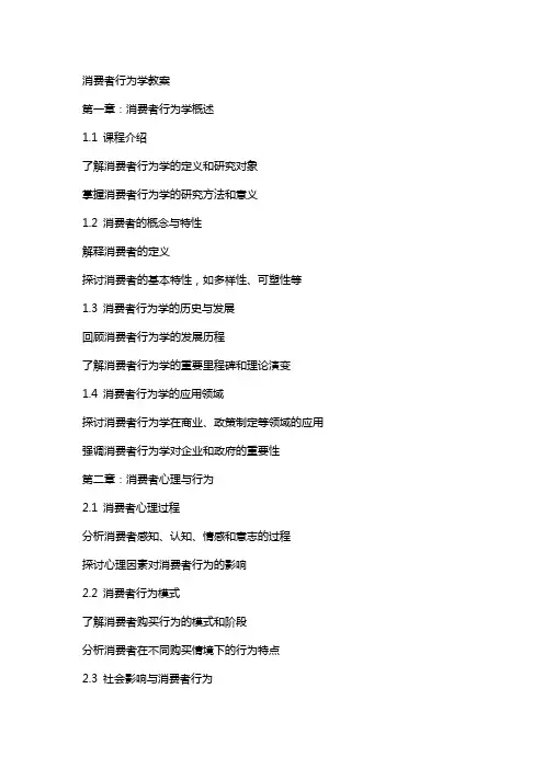 消费者行为学教案