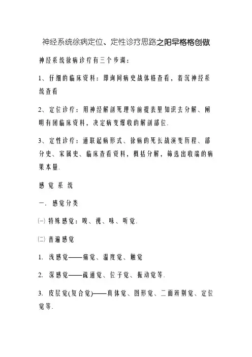 神经系统定位、定性诊断思路