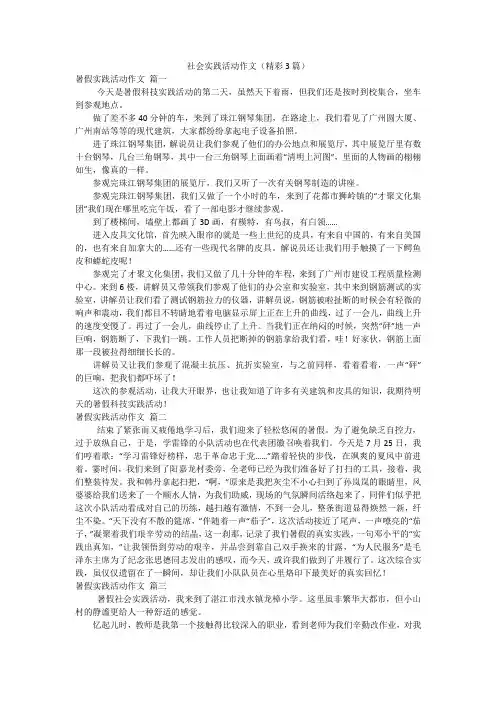 社会实践活动作文(精彩3篇)
