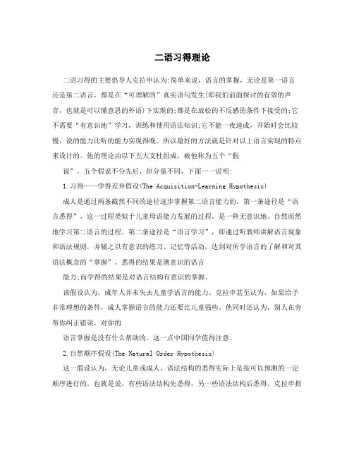 二语习得理论