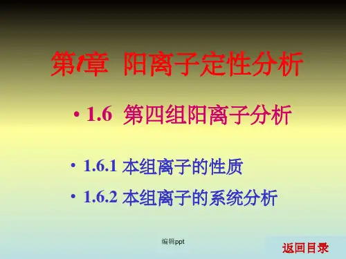 《分析化学(第2版)电子教案》1.6 第四组阳离子分析
