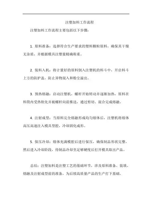 注塑加料工作流程