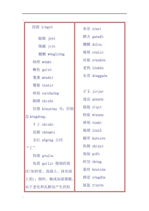 易读错字大全