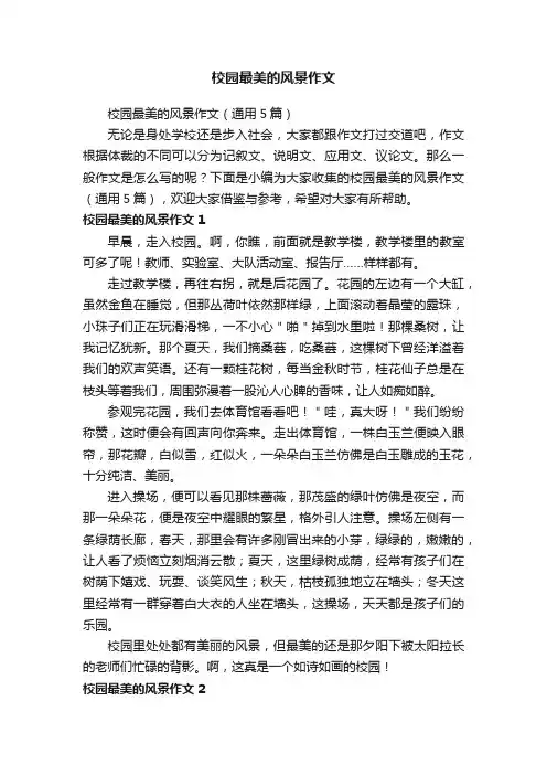 校园最美的风景作文（通用5篇）