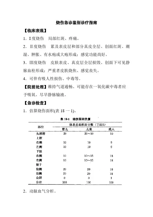 烧伤急诊鉴别诊疗指南
