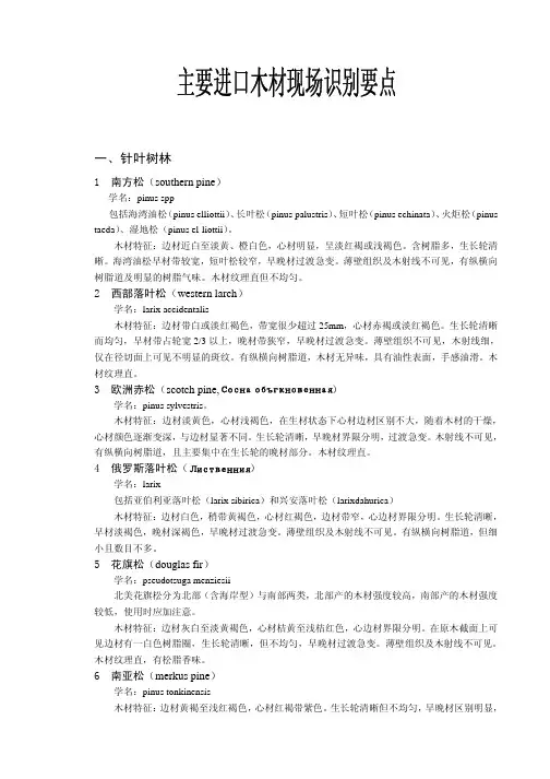 主要进口木材现场识别要点