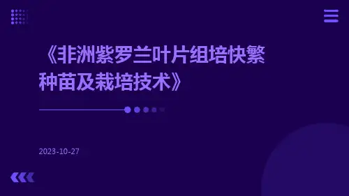 非洲紫罗兰叶片组培快繁种苗及栽培技术
