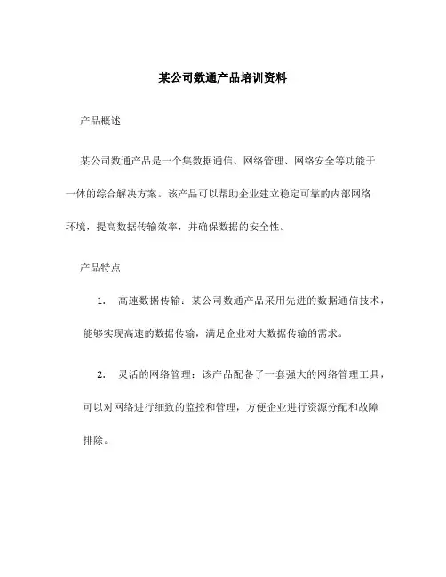 某公司数通产品培训资料