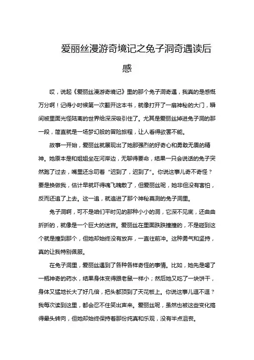 爱丽丝漫游奇境记之兔子洞奇遇读后感