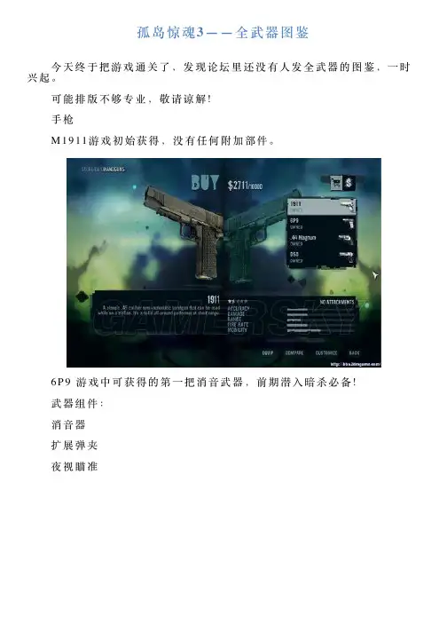孤岛惊魂3——全武器图鉴
