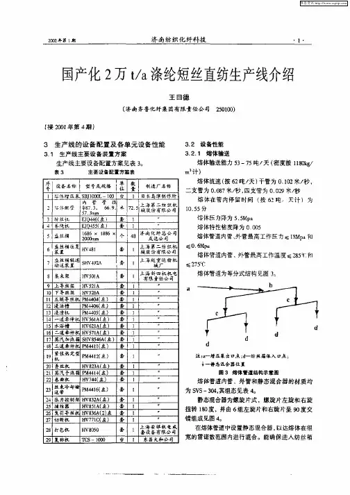 国产化2万t／a涤纶短丝直仿生产线介绍