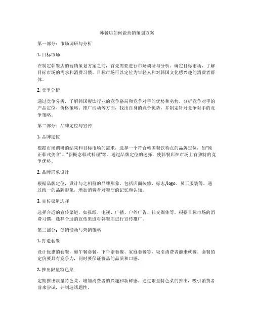 韩餐店如何做营销策划方案