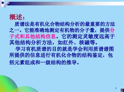 质谱的图谱分析ppt(共55张PPT)