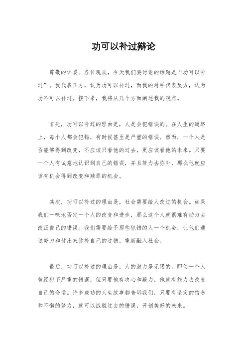 功可以补过辩论